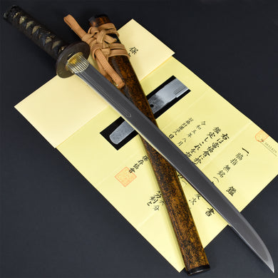 Authentic JAPANESE SAMURAI KATANA SWORD WAKIZASHI UDA TOMOTSUGU 宇多友次 w/NBTHK HOZON PAPER w/KOSHIRAE and SHIRASAYA ANTIQUE