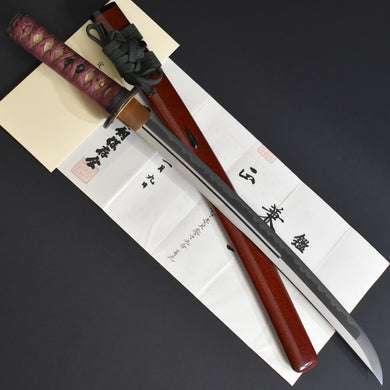 Authentic NIHONTO JAPANESE SAMURAI SWORD WAKIZASHI KANETOYO 兼豊 signed w/NTHK CERTIFICATE w/KOSHIRAE and SHIRASAYA ANTIQUE