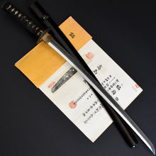 Load image into Gallery viewer, Authentic JAPANESE SAMURAI KATANA SWORD WAKIZASHI MASANAGA 政永 signed w/NBTHK KICHO PAPER w/KOSHIRAE ANTIQUE