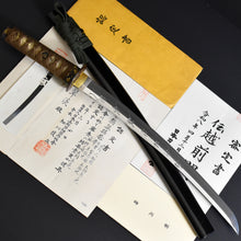 Load image into Gallery viewer, Authentic JAPANESE SAMURAI KATANA SWORD WAKIZASHI ECHIZEN SEKI 越前関 w/NTHK CERTIFICATE w/KOSHIRAE ANTIQUE