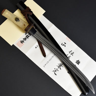 Authentic JAPANESE SAMURAI KATANA SWORD WAKIZASHI KANESADA 兼定 w/NTHK CERTIFICATE ANTIQUE