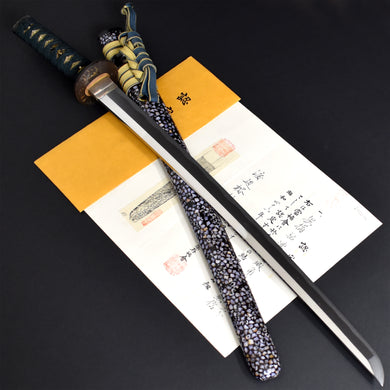 Authentic JAPANESE SAMURAI KATANA SWORD WAKIZASHI KANENOBU 兼信 signed w/NBTHK KICHO PAPER w/KOSHIRAE ANTIQUE