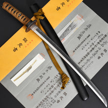 Load image into Gallery viewer, Authentic JAPANESE SAMURAI KATANA SWORD WAKIZASHI JYUMYO 寿命 signed w/NBTHK TOKUBETSU KICHO PAPER x2 w/KOSHIRAE ANTIQUE