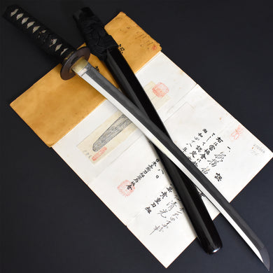 Authentic JAPANESE SAMURAI KATANA SWORD WAKIZASHI KIYOMITSU 清光 signed w/NBTHK KICHO PAPER w/KOSHIRAE ANTIQUE