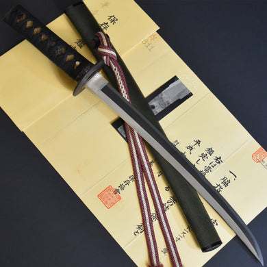 Authentic JAPANESE SAMURAI KATANA SWORD WAKIZASHI KANEOTO 兼音 signed w/NBTHK HOZON PAPER ANTIQUE