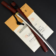 Load image into Gallery viewer, Authentic JAPANESE SAMURAI KATANA SWORD WAKIZASHI YOSHIKUNI 吉國 w/NBTHK KICHO PAPER w/KOSHIRAE ANTIQUE