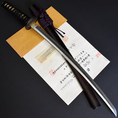 Authentic JAPANESE SAMURAI KATANA SWORD WAKIZASHI KANEZUMI 兼住 signed w/NBTHK KICHO PAPER w/KOSHIRAE ANTIQUE