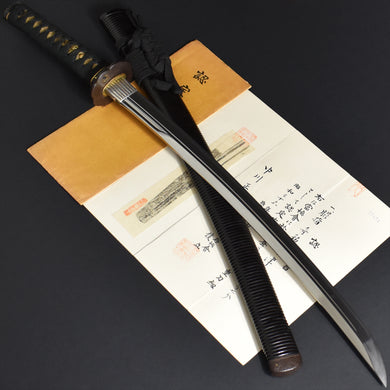 Authentic JAPANESE SAMURAI KATANA SWORD WAKIZASHI UTSU(UDA) 宇津(宇多) w/NBTHK KICHO PAPER w/KOSHIRAE and SHIRASAYA ANTIQUE