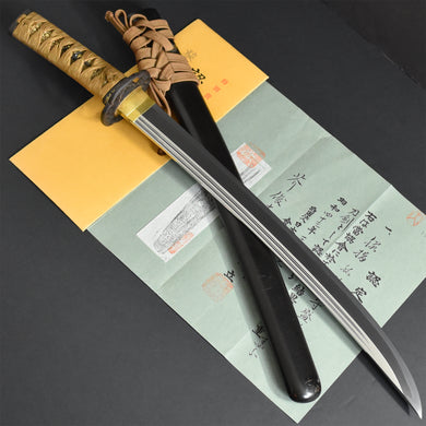 Authentic JAPANESE SAMURAI KATANA SWORD WAKIZASHI MORIMICHI 盛道 signed w/NBTHK TOKUBETSU KICHO PAPER w/KOSHIRAE and SHIRASAYA ANTIQUE