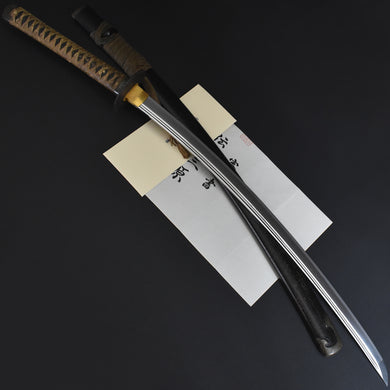 Authentic NIHONTO JAPANESE SAMURAI LONG SWORD KATANA AIZU KAIMIHARA 貝三原 w/NTHK CERTIFICATE w/KOSHIRAE ANTIQUE
