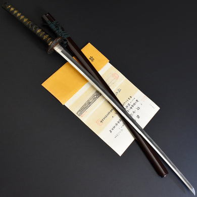 Authentic NIHONTO JAPANESE SAMURAI LONG SWORD KATANA KANETSUNE 兼常 w/NBTHK KICHO PAPER w/KOSHIRAE and SHIRASAYA ANTIQUE 72.4cm