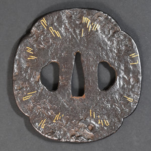 Authentic Japanese TSUBA AIZU SHOAMI 会津正阿弥 signed 日足象嵌鐔 w/NBTHK TOKUBETSU KICHO PAPER ANTIQUE