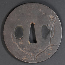 Load image into Gallery viewer, Authentic Japanese TSUBA BUSHU TSUBA 武州鐔 PRUM AND ORCHID 梅蘭図鐔 w/NBTHK TOKUBETSU KICHO PAPER ANTIQUEIQUE