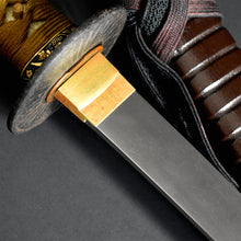 Load image into Gallery viewer, Authentic JAPANESE SAMURAI KATANA SWORD WAKIZASHI GISUKE 義助 w/NBTHK HOZON PAPER w/KOSHIRAE and SHIRASAYA ANTIQUE HITATSURA HAMON 皆焼