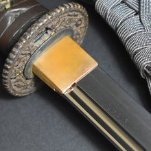 Load image into Gallery viewer, Authentic JAPANESE SAMURAI KATANA SWORD WAKIZASHI TANEMITSU 胤光 w/NBTHK KICHO PAPER w/KOSHIRAE ANTIQUE