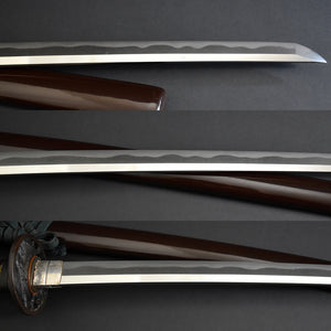 Authentic NIHONTO JAPANESE SAMURAI LONG SWORD KATANA KANETSUNE 兼常 w/NBTHK KICHO PAPER w/KOSHIRAE and SHIRASAYA ANTIQUE 72.4cm