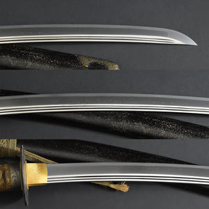 Authentic NIHONTO JAPANESE SAMURAI LONG SWORD KATANA AIZU KAIMIHARA 貝三原 w/NTHK CERTIFICATE w/KOSHIRAE ANTIQUE