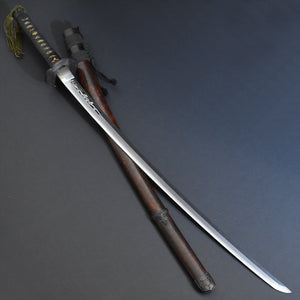 Authentic NIHONTO JAPANESE SAMURAI LONG SWORD KATANA KANETANE 兼植 w/NBTHK TOKUBETSU KICHO PAPER and KICHO PAPER w/KOSHIRAE and SHIRASAYA ANTIQUE