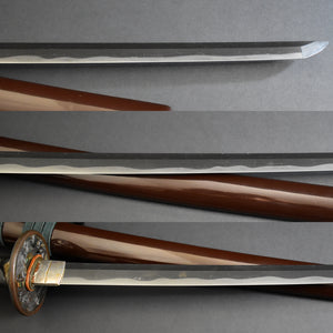 Authentic NIHONTO JAPANESE SAMURAI LONG SWORD KATANA KANETSUNE 兼常 w/NBTHK KICHO PAPER w/KOSHIRAE and SHIRASAYA ANTIQUE 72.4cm