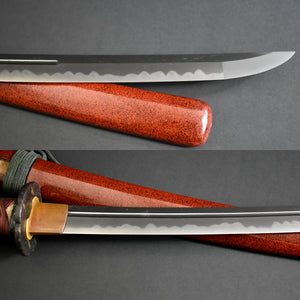 Authentic NIHONTO JAPANESE SAMURAI SWORD WAKIZASHI KANETOYO 兼豊 signed w/NTHK CERTIFICATE w/KOSHIRAE and SHIRASAYA ANTIQUE
