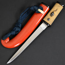 Load image into Gallery viewer, Authentic JAPANESE SAMURAI KATANA SWORD TANTO TSUNAHIRO 綱廣 signed w/NBTHK TOKUBETSU KICHO PAPER w/KOSHIRAE and SHIRASAYA ANTIQUE