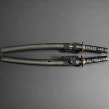 Load image into Gallery viewer, Authentic JAPANESE SAMURAI KATANA SWORD WAKIZASHI FUSAMUNE 総宗 w/NBTHK TOKUBETSU KICHO PAPER w/KOSHIRAE ANTIQUE HITATSURA YAKI 皆焼