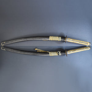 Authentic NIHONTO JAPANESE SAMURAI LONG SWORD KATANA AIZU KAIMIHARA 貝三原 w/NTHK CERTIFICATE w/KOSHIRAE ANTIQUE