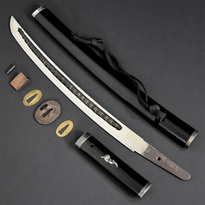 Authentic NIHONTO JAPANESE SAMURAI SWORD WAKIZASHI TSUNATOMO 綱倫 signed w/NTHK CERTIFICATE w/KOSHIRAE ANTIQUE