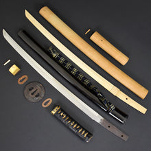Load image into Gallery viewer, Authentic JAPANESE SAMURAI KATANA SWORD WAKIZASHI SHINTOU MINO 新刀美濃 w/NTHK CERTIFICATE w/KOSHIRAE and SHIRASAYA ANTIQUE