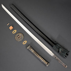 Authentic NIHONTO JAPANESE SAMURAI LONG SWORD KATANA YASUHIRO 康廣 w/NTHK CERTIFICATE w/KOSHIRAE ANTIQUE