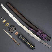 Load image into Gallery viewer, Authentic JAPANESE SAMURAI KATANA SWORD WAKIZASHI KANEZUMI 兼住 signed w/NBTHK KICHO PAPER w/KOSHIRAE ANTIQUE