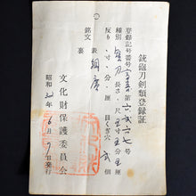 Load image into Gallery viewer, Authentic JAPANESE SAMURAI KATANA SWORD TANTO TSUNAHIRO 綱廣 signed w/NBTHK TOKUBETSU KICHO PAPER w/KOSHIRAE and SHIRASAYA ANTIQUE