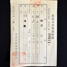 Load image into Gallery viewer, Authentic JAPANESE SAMURAI KATANA SWORD TANTO MUNECHIKA 宗近 w/NTHK CERTIFICATE ANTIQUE