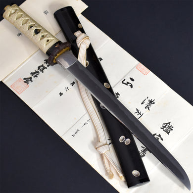 Authentic NIHONTO JAPANESE SAMURAI SWORD WAKIZASHI KANENAGA 兼永 signed w/NTHK CERTIFICATE w/KOSHIRAE ANTIQUE