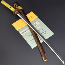 Load image into Gallery viewer, Authentic NIHONTO JAPANESE SAMURAI LONG SWORD KATANA HIROTAKA 汎隆 w/NBTHK TOKUBETSU KICHO PAPER w/KOSHIRAE ANTIQUE 72.4cm