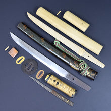 Load image into Gallery viewer, ANTIQUE NIHONTO JAPANESE SAMURAI KATANA SWORD TANTO SUKESADA 祐定 signed w/KOSHIRAE and SHIRASAYA