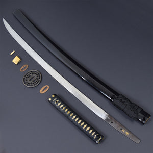 Authentic NIHONTO JAPANESE SAMURAI LONG SWORD KATANA AKIHIRO 秋広 signed w/NTHK CERTIFICATE w/KOSHIRAE HITATSURA BLADE ANTIQUE