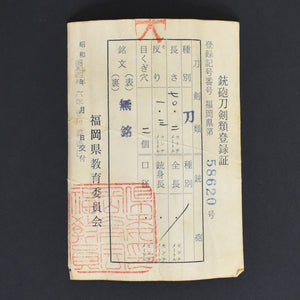 Authentic NIHONTO JAPANESE SAMURAI LONG SWORD KATANA ECHIZEN SEKI 越前関 w/NBTHK HOZON PAPER w/KOSHIRAE ANTIQUE 70.2cm