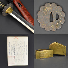 Load image into Gallery viewer, Authentic NIHONTO JAPANESE SAMURAI LONG SWORD KATANA HIROTAKA 汎隆 signed w/NBTHK TOKUBETSU HOZON PAPER w/KOSHIRAE and SHIRASAYA ANTIQUE