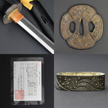 Load image into Gallery viewer, Authentic NIHONTO JAPANESE SAMURAI LONG SWORD KATANA MORIMITSU 守光 w/NTHK CERTIFICATE w/KOSHIRAE ANTIQUE