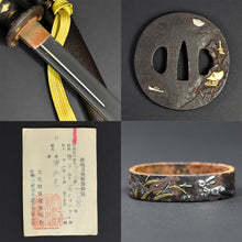 Load image into Gallery viewer, Authentic JAPANESE SAMURAI KATANA SWORD TANTO HIROMITSU 弘光 signed w/NBTHK HOZON PAPER ANTIQUE