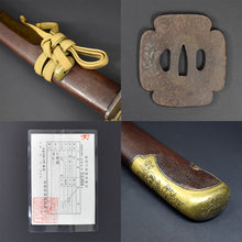 Load image into Gallery viewer, Authentic NIHONTO JAPANESE SAMURAI LONG SWORD KATANA HIROTAKA 汎隆 w/NBTHK TOKUBETSU KICHO PAPER w/KOSHIRAE ANTIQUE 72.4cm